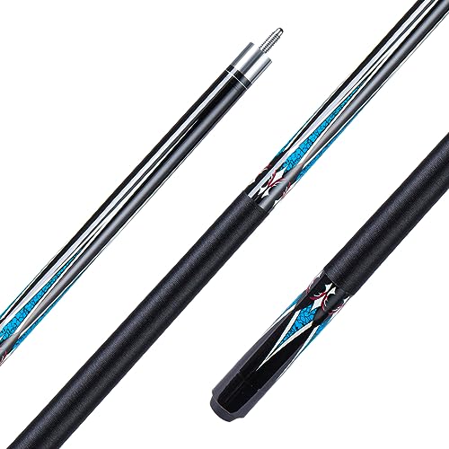 13mm 58 Inch 19 20 oz Billiard Pool Cue Stick, 1/2 Maple Billiard Pool Stick, House Bar Pool Table Sticks for Men - color: 2 x Black 19 oz