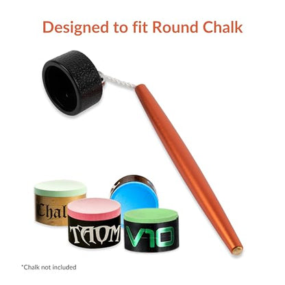 Aluminum Circle Pool Chalk Holder - Use with TAOM Pyro or TAOM V10 Chalk - Slip-in Pocket Pool Cue Chalk Holder - Cover Billiard Supplies - Snooker Accessory Chalk - color: Orange