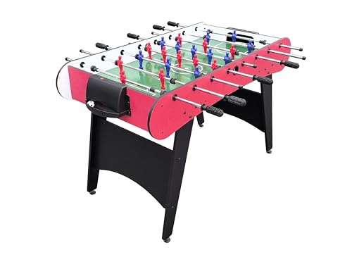 4ft Foosball Table: Compact Size for Small Spaces & Easy Assembly - Modern Red/Black Design for Adults & Teens in Apartments & Game Rooms