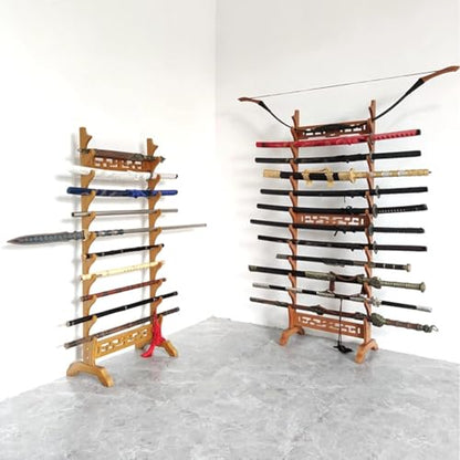 Portable Billiard Cue Rack Pool Table Accessory Organiser Wooden Pool Cue Holder - Freestanding Pool Ball Floor Stand For Game Room Clubs Hardwood Wall Mounted Pool Cue Holder(6) - size: 6