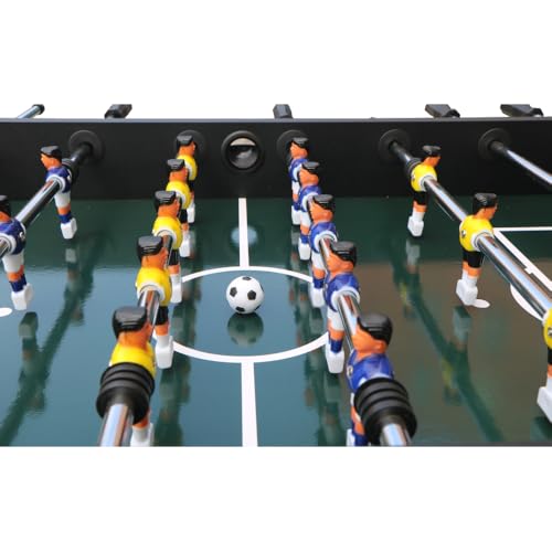 Virubi 54-inch Soccer Table with American Sporty Design, Foosball Football Game Table for Kids Adults, Wooden Steel Construction Black for Indoor Family Dining Room