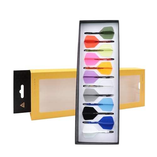 CUESOUL ROST 77 Integrated Dart Shaft and Flight Big Wing/Standard Shape Colour Collection Pack of 12 pcs - color: Big Wing Shape, size: Small