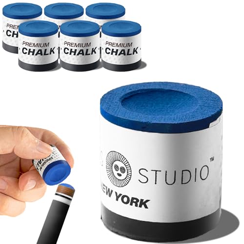 SOLROS Billiards Cue Chalk - High Performance Pure Round Pro Chalk | Color：Blue，3PCS，Low Dust & Long Lasting，Ready to Usez，Smooth Control，for Any Venue - color: Blue