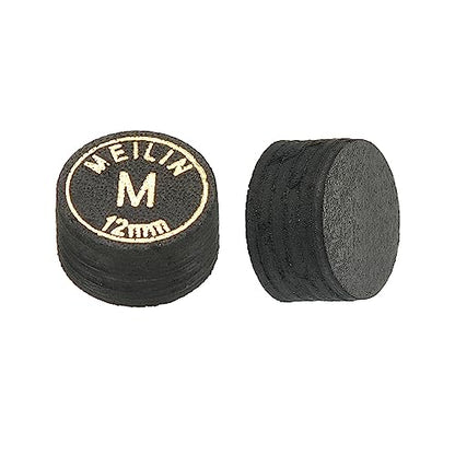 M METERXITY Pool Cue Tips - Laminated Billiard Cue Tips Multiple Layer Faux Leather Apply to Pool Cues/Snooker - size: 12mm, style: Medium