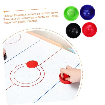 Air Hockey Pushers and Pucks Plastic Strikers with Thick Felt Pads for Table Game Replacement Accessories in Blue Black Red Green