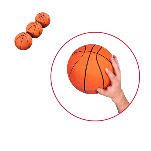 Hall of Games EZ Fold Premium Indoor Arcade Basketball Game with Steel Frame and Polycarbonate Backboard, Dual Shot Electronic Scoring with 6 Size 3 Balls Included, Perfect for Basement Game Rooms - style: Orange (3-Pk Balls)