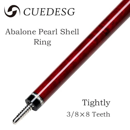 Carbon Fiber Pool Cue Stick 10.5mm/11.8mm/12.5mm,Low Deflection Pool Stick with Rare Wood Butt,Professional Cue Stick with Box Case - color: Bird Eye_Red_12.5mm