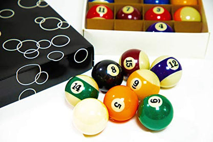 Billiard Balls Set 2-1/4" Regulation Size Pool Table Balls for Replacement (16 Resin Balls) - style: 16 Resin Balls