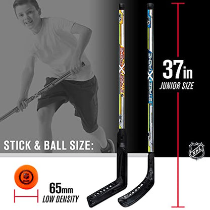 Franklin Sports NHL Kids Street Hockey Stick Set - Includes (2) Youth Street Hockey Sticks + (1) Outdoor Roller Hockey Ball - Perfect Hockey Starter Set for Kids - style: NHL Street Hockey Starter Set - Goalie/Player Stick