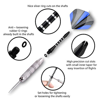 Dart Shafts for Soft and Steel Tips Aluminum Alloy Nylon Shaft PC Shaft Dart Stems 24 Pack