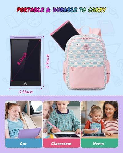 TECJOE 2 Pack LCD Writing Tablet, 8.5 Inch Colorful Doodle Board Drawing Tablet for Kids, Kids Travel Games Activity Learning Toys Birthday Gifts for 3 4 5 6 Year Old Boys and Girls Toddlers - color: Purple Pink