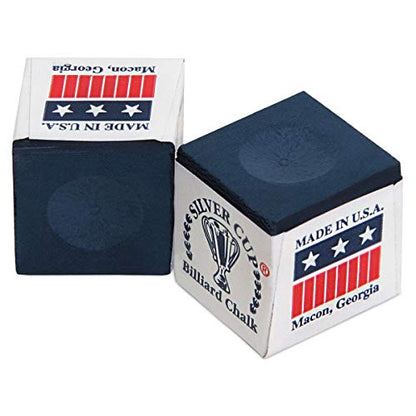 Silver Cup Billiard CHALK - ONE DOZEN - color: Navy Blue