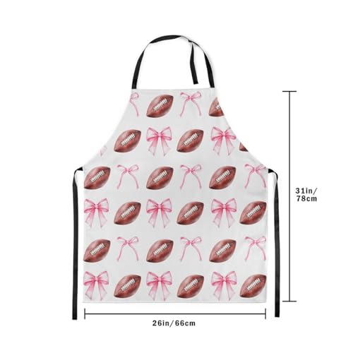 Manfei Blue Bowknot Kids Kitchen Apron - color: Romantic Pink