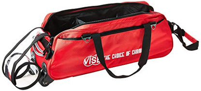Vise Three Ball Tote Roller Bowling Bag - color: Red