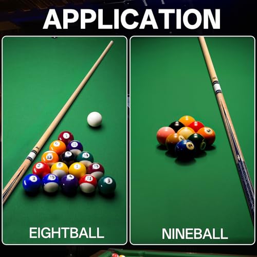 AKLOT Pool Cue Stick 58'', Canadian Maple Pro Billiard Cue &13mm Leather Tip, Anti-Slip Grip, 18/19/20/21oz Billiard Pool Stick for Adults/Beginner/Pro Player - color: Brown with Wrapped Grip