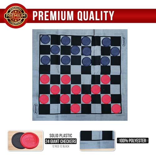 Bolaball Outdoor Giant Games Bundle Giant Wooden Dice Set + 3-in-1 Tic Tac Toe & Jumbo Checkers Game Set