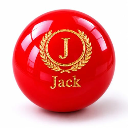 Custom Personalized Pool Ball Laser Engraved Billiard Ball Gift 2.25 Inch Standard Size Polyester Resin Desk Display Optional Ball Stand Add-On White - color: Red / Gold Lettering