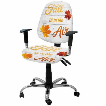Savannan Office Chair Cover, Autumn Orange Maple Leaf Protective Stretch Elastic Universal Cover for Desk Task Chair,Computer Rotating Chair 1 Pcs Farm Vintage White Wood Board
