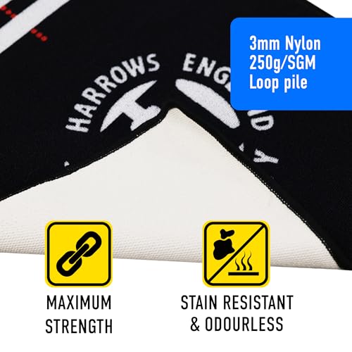 Harrows Darts Mat with Oche I Floor Protection I Non Slip I Professional Darts Mat Rubber Backing