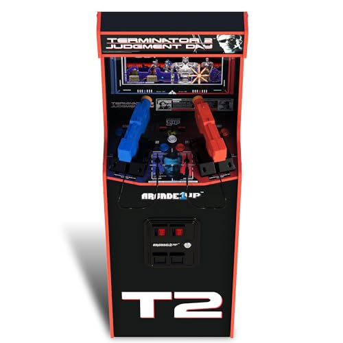 Arcade1Up Terminator 2 Deluxe Arcade Machine with Real-Feel Arcade Guns, 17" BOE Color Monitor, Dual Speakers and Wi-Fi Online Leaderboards, 5' Tall