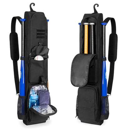 DSLEAF Baseball Bat Bag Holds up to 6 Bats, Large Capacity Softball Bat Bag with Back Fence Hook and Adjuastbale Shoulder Straps for Men and Women