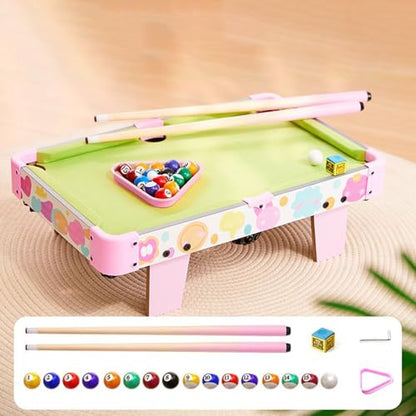 Small Pool Table - Kids Folding Pool Table Billiard Game, Funny Foldable Educational Toys | For Adults Family Home Indoor Outdoor Living Room Bedroom Playroom Party Entertainment Fun Skill Development