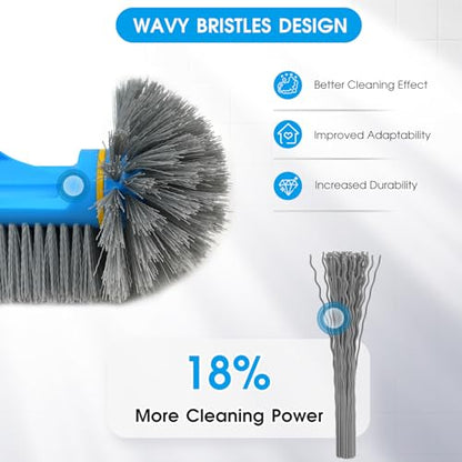 TidyMister 12.5'' Round End Pool Brush Head - Cleaning Wall & Tiles & Steps, Sturdy Nylon Bristles, Scrub Brush for Inground/Above Ground Pool, Spa, Hot Tub, No Pole - size: 12.5inch