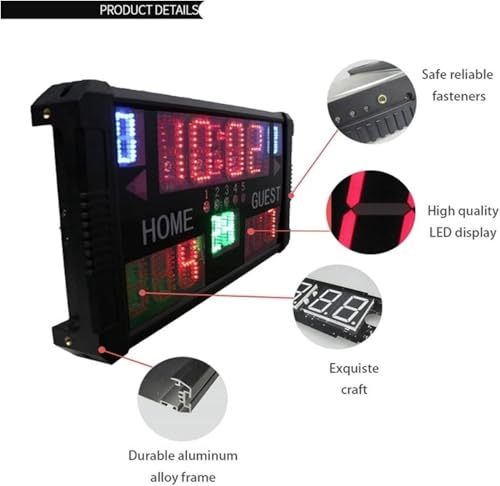 TIST LED Portable Desktop Scoreboard, Professional Outdoor 14 Digit Multi Sport Electronic Digital Basketball Scoreboard