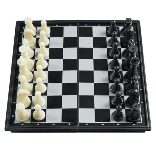 Mini Travel Chess Set - 5.1 Inhces Magnetic Portable Folding Chess Board Games for Kids - Small Pocket Chess Set(X-Small)