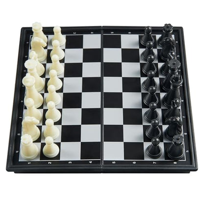 Mini Travel Chess Set - 5.1 Inhces Magnetic Portable Folding Chess Board Games for Kids - Small Pocket Chess Set(X-Small)