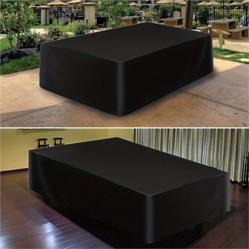 Pool Table Cover 1pc Anti-Tearing Dustproof Waterproof Billiard Table Cover, Pool (Black)(225x116x82cm) - size: 225x116x82cm