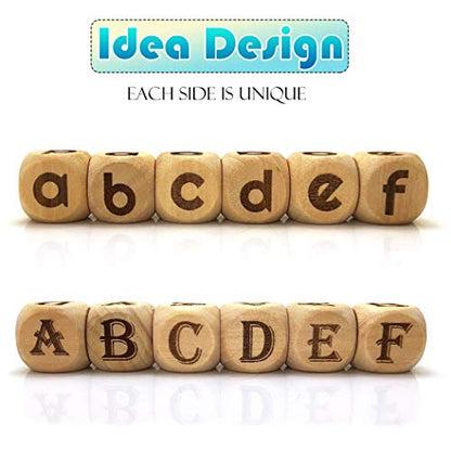 Creative Game Dice Set (8Pcs Identical Dices), 20MM Six Sided Square Wooden English Letter Pattern Rolling Dices for Party Gaming Favors - size: 8PCS(M1)