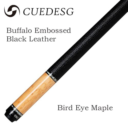 Carbon Fiber Pool Cue Stick 10.5mm/11.8mm/12.5mm,Low Deflection Pool Stick with Rare Wood Butt,Professional Cue Stick with Box Case - color: Bird Eye_Natural Colour_10.5mm