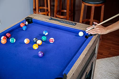 Triumph 56" 4-in-1 Swivel Multi-Game Table - Air Hockey, Billiards, Foosball, Ping Pong - Rustic Wood Grain Finish