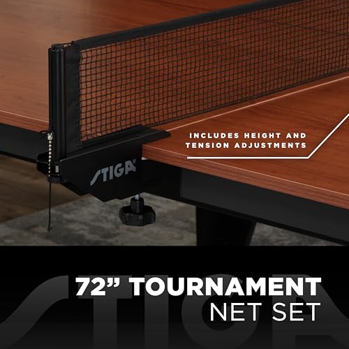 STIGA Ultra Indoor Table Tennis Table – 18mm Woodgrain Ping Pong Table with Steel Frame, Tournament Net & Post, Adjustable Leg Levelers, Modern Furniture-Style Design