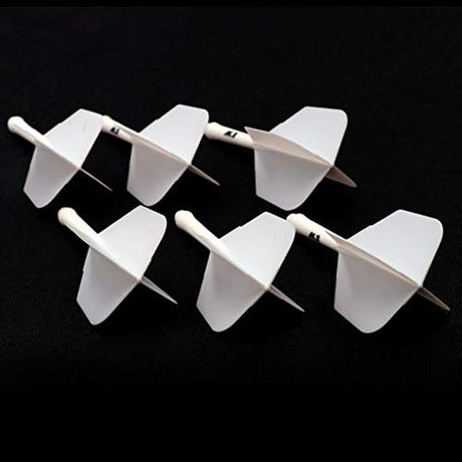 CUESOUL 6 Pieces ROST Integrated Dart Shaft and Flights - color: Shaft Length 28mm-Big Wing Shape-All White