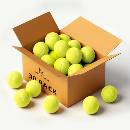 30/40 Pack Training Tennis Balls, Pet Dog Playing Balls, Practice Tennis Balls with Mesh Bag for Transport and Beginner Training - color: Yellow-30Pack