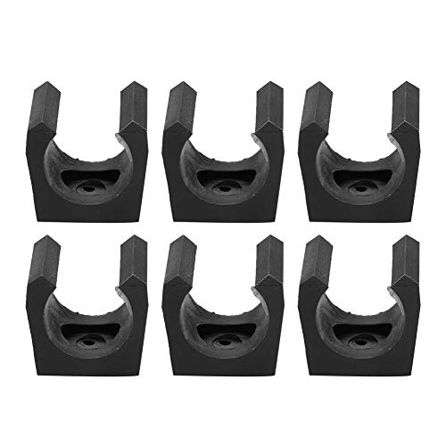 6pcs Billiards Snooker Cue Locating Clip Holder Regular Fishing Rod Storage Clips Black for Pool Cue Racks, Plastic Lightweight Single Holder Mini Rod Organizer Carrier Accessory, Wholesale Business