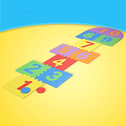 Game Mats for Kids - Children Giant Hopscotch Mat Game Kids Soft EVA Foam Interlocking Tiles Indoor Garden Family Game Toys