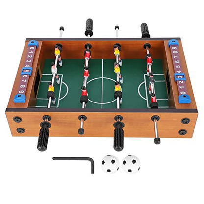 Puzzle Mini Foosball Table Soccerball Game for Kids Play Indoor Sports Gift Toys, Thicken Tube Wall, Slider Scoreboard, Wood Board, for Party, 13.6 X 8.5in