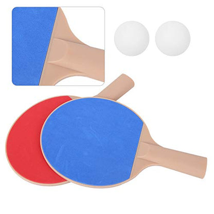 Table Tennis Paddle Kit Ecofriendly Plastic Elasticity Outdoor Children Practice Bat Set with 2 Rackets 2 Balls for Kids Beginners