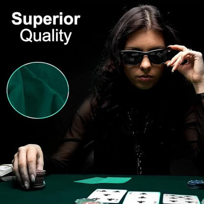 Felt Card Table Cover for Playing Cards, Poker, Mahjong, Domino, Bridge and Board Game (Green, 34 in) - color: Green, size: 34" x 34" (Square)