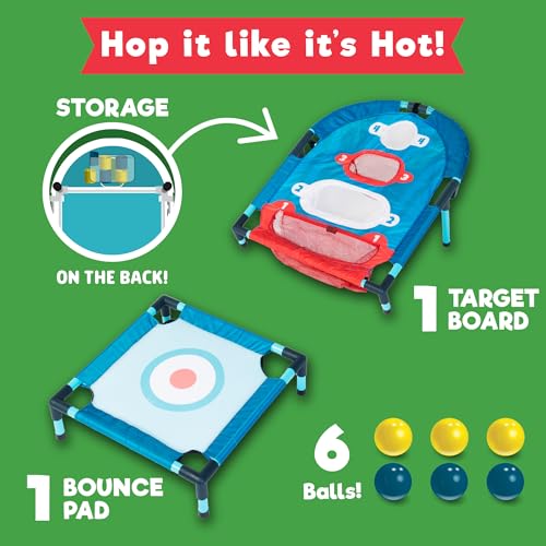 Chuckle & Roar - Family Hop Shot - Outdoor Active Family Game - Dexterity On The Go Challenge - Great for Preschoolers - Ages 3 and Up
