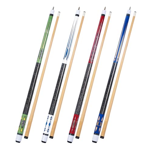 Empire USA Pool Cue Set of 4 – 58" Billiard House Bar Pool Cue Sticks, Durable Hardwood Pool Sticks for Adults, Professional Style Cue Stick Set for Home Game Room & Bar Use