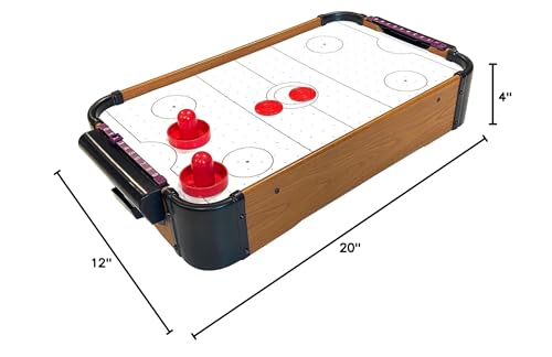 Tradeopia Portable Table Top Mini Wooden Air Hockey Game With 2 Strikers and 2 Pucks - Tabletop Air Hockey