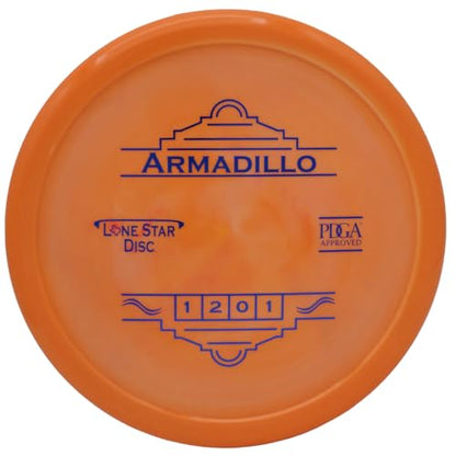 Lone Star Disc Alpha Armadillo | Straight Disc Golf Approach Disc | Durable & Smooth Premium Plastic | Perfect for Short Approach Shots | Colors May Vary