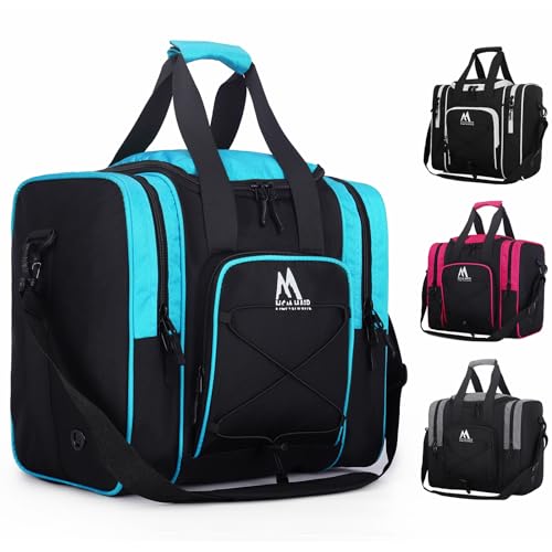 Hsmihair Bowling Ball Bag for Single Ball, Bowling Tote with Padded Holder,Fits Shoes up to Men’s Size 14, Carry Bag for Bowling Accessories - color: Blue