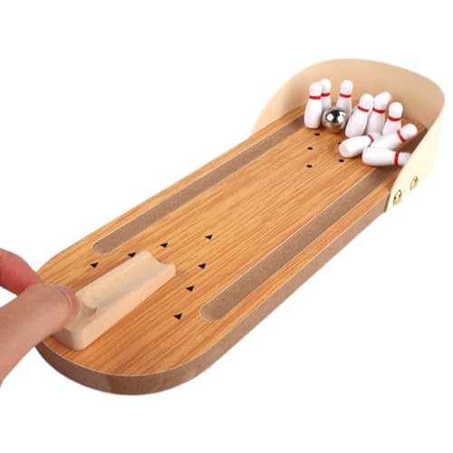 Desktops Tabletop Bowling Game Set, Toy, Wooden Wooden