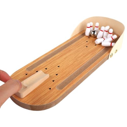 Desktops Tabletop Bowling Game Set, Toy, Wooden Wooden