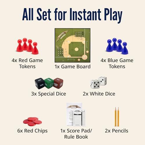 Baseball Gifts for Boys 8-12, Baseball Board Games for Kids and Adults with Dice, Tokens, & Score Pad, Fun Indoor Game with Basic and Advanced Play, Family Friendly Sports Board Game for All Ages